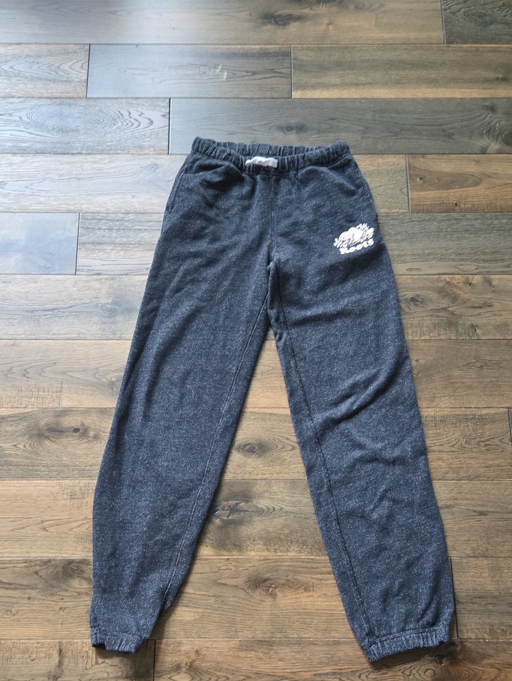 Roots Kids Charcoal Gray Sweat Joggers with White Logo